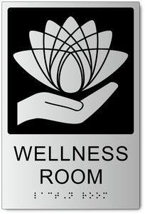 Wellness Room Sign in Brushed Aluminum