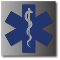 Star of Life Elevator Door Jamb Sign - Brushed Aluminum - 4" x 4"  thumbnail