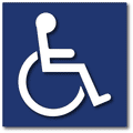Wheelchair Symbol of Access ADA Signs - 6" x 6" - Acrylic thumbnail
