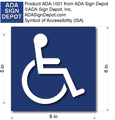 Wheelchair Symbol of Access ADA Signs - 6" x 6" - Acrylic thumbnail