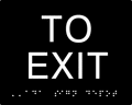 ADA Compliant To Exit ADA Signs - 5" x 4" thumbnail
