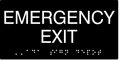 ADA Emergency Exit Sign - 8" x 4" - ADA Compliant Tactile Braille Sign thumbnail