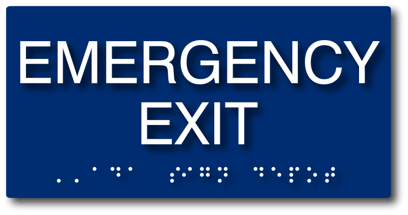 Blue Exit Sign Fire Exit Keep Clear Sign, 45x15cm, Rigid | Exit & Fire