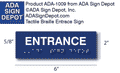 Entrance ADA Signs - Text and Braille - 6" x 2" thumbnail