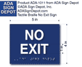 No Exit ADA Signs - 5" x 4" thumbnail