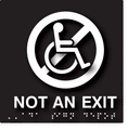No Wheelchairs Symbol Not An Exit ADA Signs - 8" x 8" thumbnail