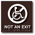 No Wheelchairs Symbol Not An Exit ADA Signs - 8" x 8" thumbnail