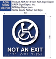 No Wheelchairs Symbol Not An Exit ADA Signs - 8" x 8" thumbnail