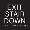 Exit Stair Down ADA Signs - 6" x  6" - ADA Compliant Braille Sign thumbnail