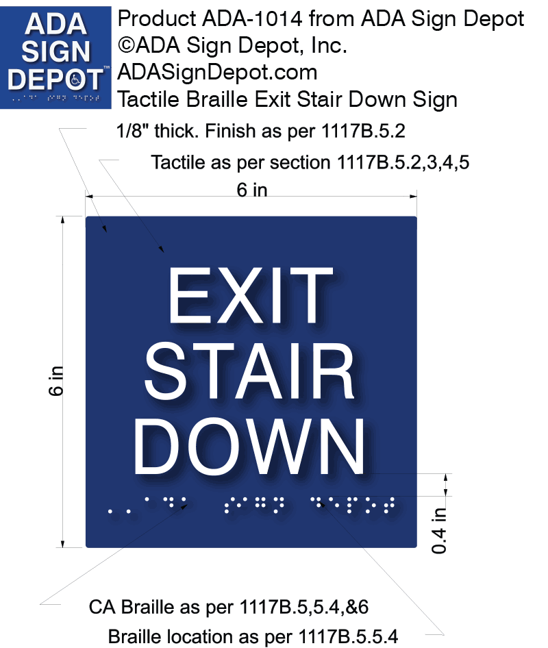 Exit Stair Down ADA Signs – ADA Sign Depot