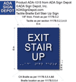 Exit Stair Up ADA Signs - 6" x 6" thumbnail