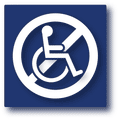 ADA Not Accessible Symbol Sign - 6" x 6" thumbnail