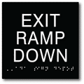 ADA Exit Ramp Down ADA Signs - 6" x 6" thumbnail
