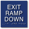 ADA Exit Ramp Down ADA Signs - 6" x 6" thumbnail
