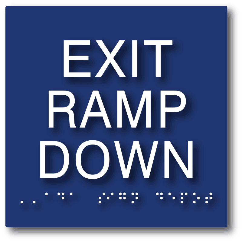 Traffic Ramp Exit Signs ADA Braille Exit Signs – ADA Sign Depot