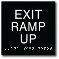 Exit Ramp Up ADA Signs - 6" x 6" thumbnail