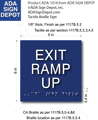 Exit Ramp Up ADA Signs - 6" x 6" thumbnail