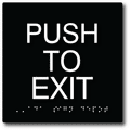 Push To Exit ADA Signs - 6" x 6" thumbnail