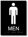 Mens Restroom Braille ADA Signs - 6" x 8" thumbnail