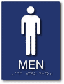 Mens Restroom Braille ADA Signs - 6" x 8" thumbnail