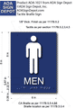 Mens Restroom Braille ADA Signs - 6" x 8" thumbnail