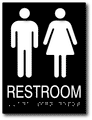 Unisex Restroom Braille ADA Signs - 6" x 8" thumbnail