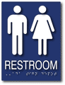 Unisex Restroom Braille ADA Signs - 6" x 8" thumbnail