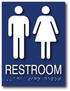 ADA-1022 Unisex Restroom Tactile Braille ADA Sign in Blue