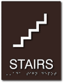 ADA Compliant Stairs Sign - 6" x 8" - Tactile Sign with Braille thumbnail