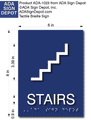 ADA Compliant Stairs Sign - 6" x 8" - Tactile Sign with Braille thumbnail