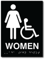 Womens Wheelchair Accessible Restroom ADA Signs - 6" x 8" thumbnail