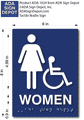 Womens Wheelchair Accessible Restroom ADA Signs - 6" x 8" thumbnail