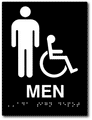 Mens Wheelchair Accessible Restroom Wall ADA Signs - 6" x 8" thumbnail