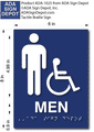 Mens Wheelchair Accessible Restroom Wall ADA Signs - 6" x 8" thumbnail