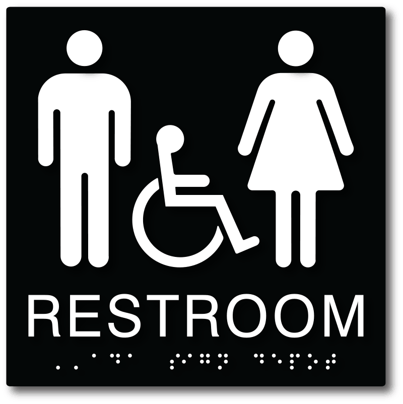 Rectangular Ada Sign Handicap Sign Black
