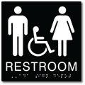 Unisex Wheelchair Accessible Restroom ADA Signs - 8" x 8" thumbnail