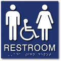 Unisex Wheelchair Accessible Restroom ADA Signs - 8" x 8" thumbnail