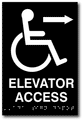 Wheelchair Elevator Access Signs - Optional Direction Arrow- 6" x 9" thumbnail