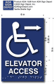 Wheelchair Elevator Access Signs - Optional Direction Arrow- 6" x 9" thumbnail