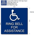 Ring Bell For Assistance ADA Signs - 10x10 thumbnail