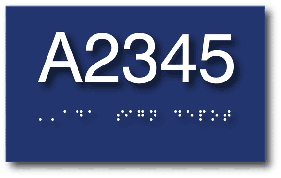 ADA-1030 Custom Room Number Signs - ADA Compliant Tactile Braille Signs - Blue