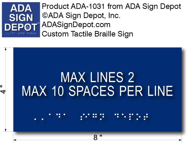 Ada Sign Lettering Custom ADA Compliant Signs with Tactile Letters and Braille - 8