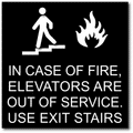 In Case of Fire, Elevators Are Out of Service. Use Stairs. - 8" X 8" thumbnail