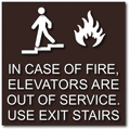 In Case of Fire, Elevators Are Out of Service. Use Stairs. - 8" X 8" thumbnail