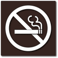 Tactile No Smoking Symbol ADA Signs - 6" x 6" thumbnail