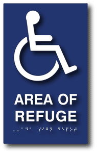 ADA-1037 Area Of Refuge ADA Signs - Blue