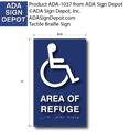 Area Of Refuge Braille ADA Signs - 6" x 9" thumbnail