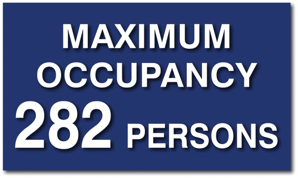 ADA-1039 Maximum Occupancy Room Sign - Maximum Room Load Sign - Blue