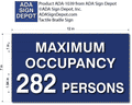 Maximum Occupancy of Room ADA Signs - 12"x7" thumbnail
