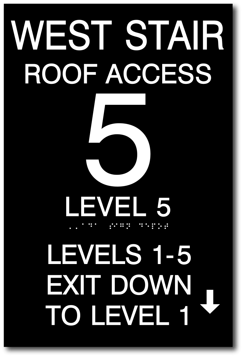 Stairwell Floor Number Signs with Braille - ADA & Fire Code Compliant ...